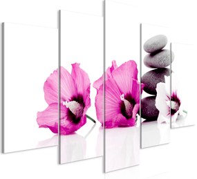 Artgeist Obraz - Calm Mallow (5 Parts) Wide Pink Veľkosť: 200x100, Verzia: Premium Print