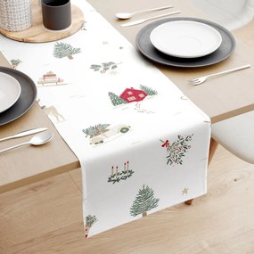 Goldea vianočný behúň na stôl z pevnej bavlny - tradičné vianoce 35x140 cm