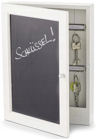 Zeller Present Skříňka na klíče, věšák na klíče s tabulí, dřevěná, bílá BLACKBOARD