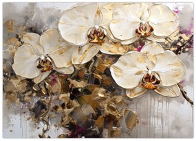 Sklenený obraz - Orchidey (70x50 cm)
