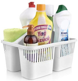 Orion Organizér na čistiace potreby, delený košík, transparentný TINA 30 x 23 x 17 cm