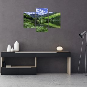 Obraz - Krajina s jazerom (90x60 cm)