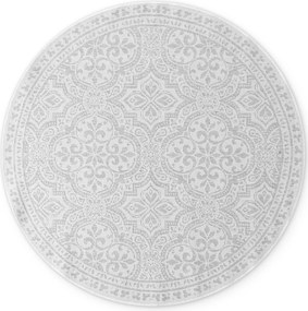 Kusový koberec Duet Rosel 106251 White/Gray kruh - na von aj na doma, 160x160 (priemer) kruh, šedá, chodba / predsieň, NORTHRUGS