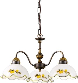 Kolarz 731.83.116 - Luster na reťazi NONNA 3xE27/75W/230V s motívom citrónov