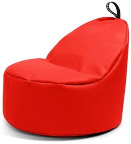 Červený sedací vak z imitácie kože Round XL – So Soft?