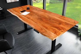 Výškovo nastaviteľný pracovný stôl z masívu akácia 160cm