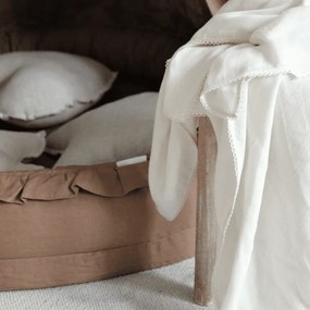 Lněný polštář srdce přírodní 44cm