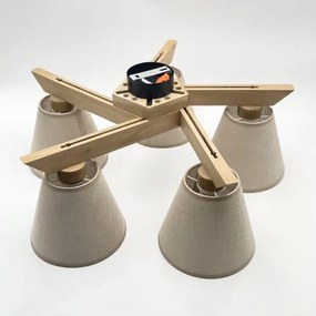 Brilagi - LED  Prisadený luster ANTHONY 5xE14/40W/230V dub/béžová