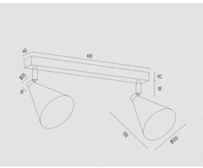 Argon 7170 - Bodové svietidlo LUCINDA 2xE14/7W/230V čierna