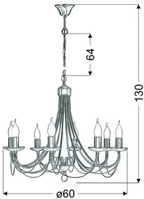 Candellux MUZA Luster 8X40W E14 Patina 38-69187