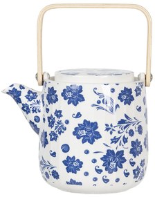Porcelánová konvička na čaj s modrými kvetmi I - 0,8 L