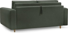 Zelená pohovka na každodenné spanie/rozkladacia 220 cm Cocoone – Bobochic Paris