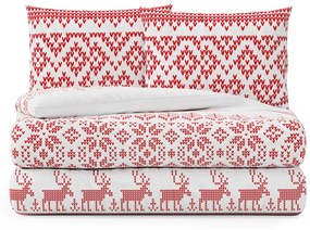 Bavlnená posteľná bielizeň Jolly II bielo-červená