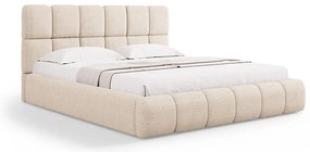 Micadoni Bellis moderná posteľ - Béžová, Bouclé, 140 cm