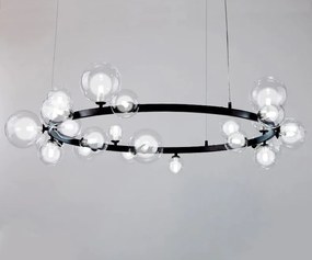 Toolight - závesné svietidlo sklenené gule 15xG9 40W APP906-15CP, čierna, OSW-04034