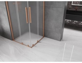 Mexen Velar Duo, sprchový kút s posuvnými dverami 80 x 80 cm, 8mm sklo námraza, medená matná, 871-080-080-32-65