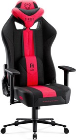 Herné kreslo s látkovým poťahom, veľkosť King Size, karmínový-antracitový: Diablo X-Player 2.0