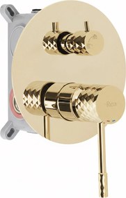 Rea Lungo Diamond, podomietkový sprchový set s dažďovou hlavovou a ručnou sprchou, zlatá lesklá, REA-P6964