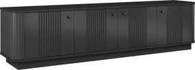 TV skrinka Vesper 4D 187 cm - čierna / čierne úchytky