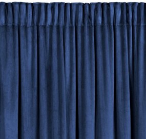 Dekorstudio Luxusný záves CARLI na pásku s volánikmi a trblietavým pásom kryštálov - tmavomodrý Rozmer závesu: 140x270cm