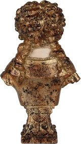 Hnedo-zlatá antik dekorácia busta zámocká pani - 18*12*30 cm