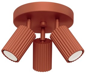 Stropné svietidlo Karbon, 3x okrovo červené kovové tienidlo, (možnosť polohovania)