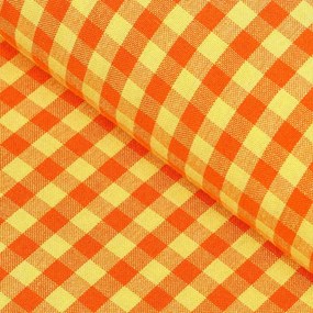 Biante Bavlnený behúň na stôl Olivia OL-006 Oranžovo-žltá kocka malá 35x160 cm