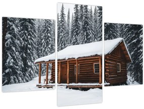 Obraz - Zasnežená chata (90x60 cm)