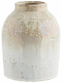 MADAM STOLTZ Keramická váza Honey White 19 cm
