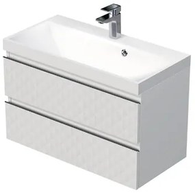 Kúpeľňová skrinka s umývadlom SAT Cube Way 80x47,5x40 cm biela mat CUBE3D802ZB, 1 ks