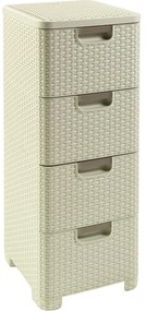 Curver Šuplíky RATTAN style krémovo biela 4 zás.