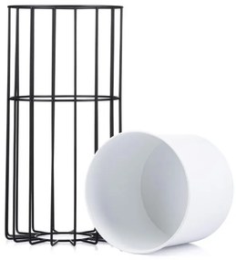 Kvetináč na stojane LOFT III 42 cm čierny/biely