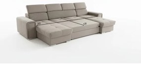 Rozkladacia sedacia súprava s univerzálnym rohom do U s úložným priestorom SALVADA béžová