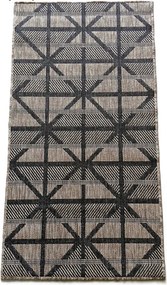 Béžovo-sivý sisalový koberec s geometrickým vzorom – Bronzové kosoštvorca Rozmer: 50x80 cm