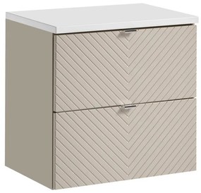 Závesná skrinka pod umývadlo Viva Cashmere s doskou 60 cm kašmír/biela