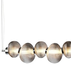 Závesné svietidlo Bolla, 9x grafitové sklenené tienidlo, ch