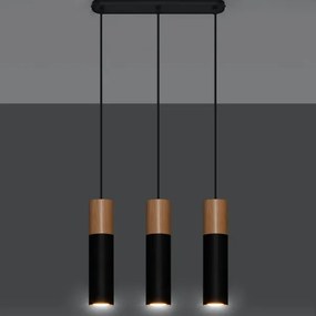Sollux SL.0634 - Luster na lanku PABLO 3xGU10/40W/230V čierna