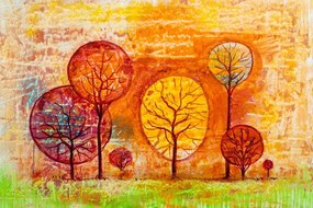 Samolepiaca tapeta stromy vo farbách jesene - 150x100