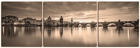 Obraz na plátne - Karlov most - panoráma 5111HC (150x50 cm)