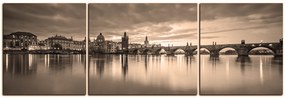 Obraz na plátne - Karlov most - panoráma 5111HC (90x30 cm)