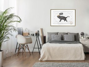 Artgeist Plagát - Cat in Crown [Poster] Veľkosť: 90x60, Verzia: Čierny rám