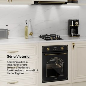 Klarstein Victoria Domino, plynová varná doska, 2 Sabaf horáky, sklokeramika, retro dizajn