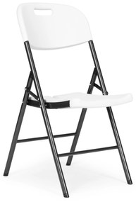 ModernHome Sada 4 skladacích stoličiek, kovový rám HDPE - biela, ModernHome