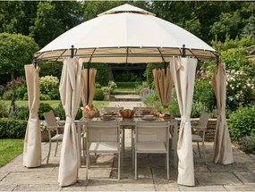 Záhradný altánok Nerano 350x350 cm, béžový%