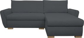Rohová sedačka Helvetius, tmavo šedá látka