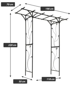 Garth záhradná oblúková pergola, 220 x 198 x 70 cm