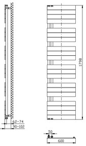 Aqualine Aqualine, MILI vykurovacie teleso 600x1798 mm, biela, DC650T