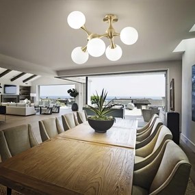 Ideal Lux - Prisadený luster NODI 5xE14/28W/230V mosadz