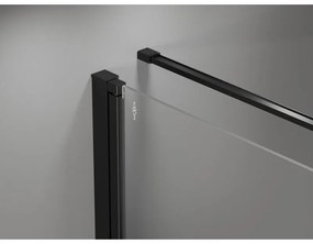 Mexen Mist-B, 1-krídlový výklopný sprchový kút, ľavý, 100 x 90 cm, číre sklo-čierna mriežka, 8A2T-100-090-70-77-L