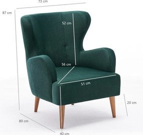 Křeslo Karina samet zelené